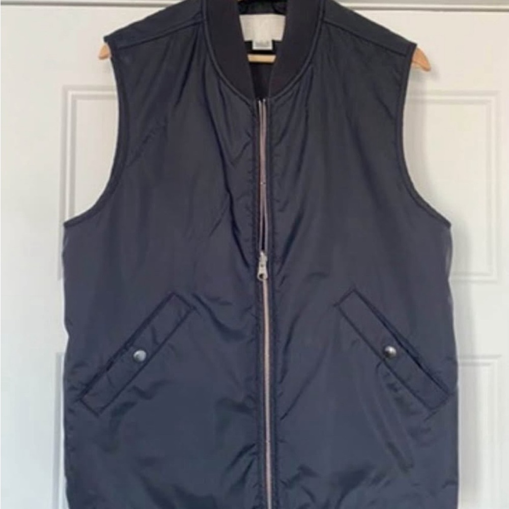 Arket Black Quilted Vest with High Collar